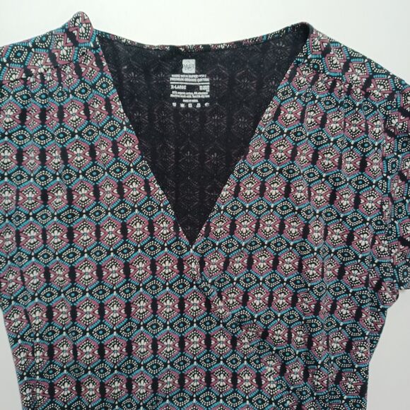 Pact Organic Cotton Wrap Dress XL Soft Casual Sustainable Office Eco Friendly - Picture 2 of 8